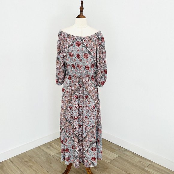 Tigerlily Dresses & Skirts - Tigerlily Maxi Dress Floral Rose Print Off the Shoulder Long Sleeve Size 8